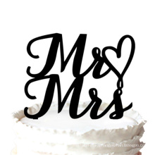 "Mr Love Mrs " Wedding Cake Topper with Heart